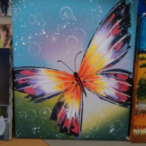 Картина «Бабочка» галерейная натяжка - П123