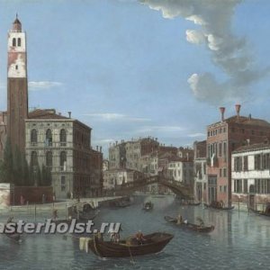 061 William James - View of the Grand Canal, Venice, with san Geremia and thr entrance to the Cannaregio