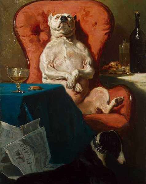 007 De Dreux Alfred - Pug Dog in an Armchair