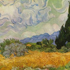 014 Ван Гог,Пшеничное поле с кипарисами