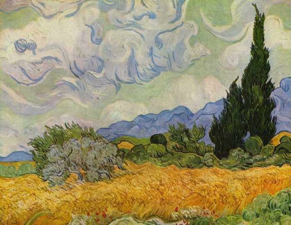 014 Ван Гог,Пшеничное поле с кипарисами