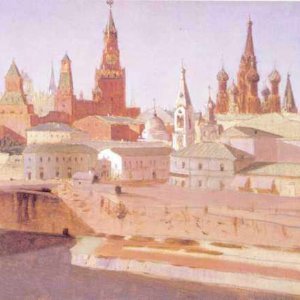 046 Куинджи, А И.Москва. Вид на Москворецкий мост, Кремль и храм