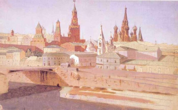 046 Куинджи, А И.Москва. Вид на Москворецкий мост, Кремль и храм