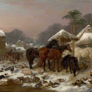 069 John Frederick Herring Snr - The farmyard in winter