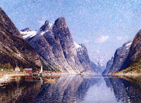 066м Adelsteen Normann - A Norwegian Fjord Scene