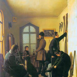 114 Крендовский Е. Сборы художников на охоту