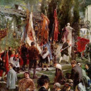 131 Менцель, Адольф Фридрих Эрдман фон.Праздник тела Христова в Хофгаштайне. Фрагмент