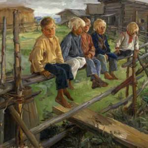 151 Прянишников И.Ребята на изгороди