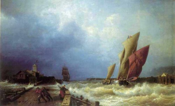 143 Боголюбов, А П.Вход рыбачьего судна в бурю в гавань Сен-Валери в Ко