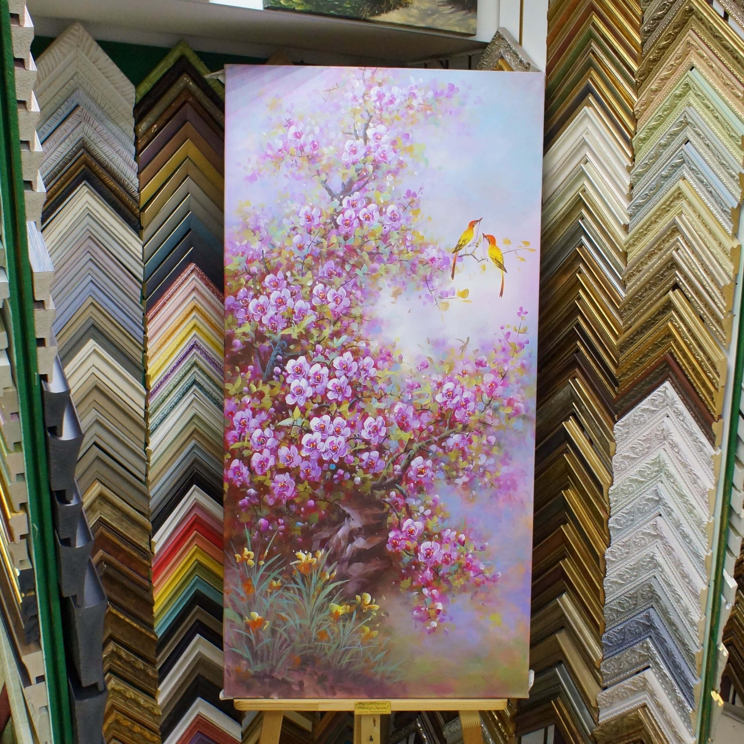 Картины сакура - купить картины маслом для интерьера на стену в интернет-магазине «Твой постер»