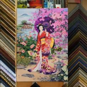 146 Картина «Япония, гейша» холст/печать, 40х59см.